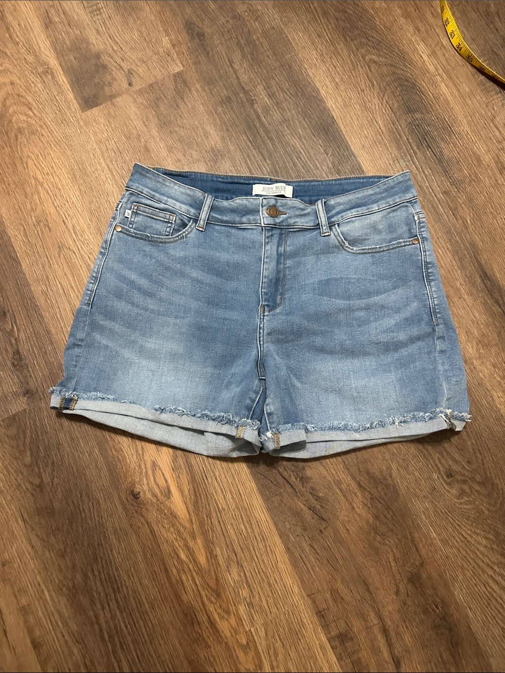 Judy Blue 1XL Light Blue Rolled Hem Denim Shorts